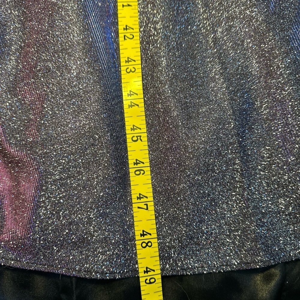 Prom Dress NWT Purple Silver Sparkle CorsetBack High Neck w/Pockets Women’s 10 - Picture 13 of 15